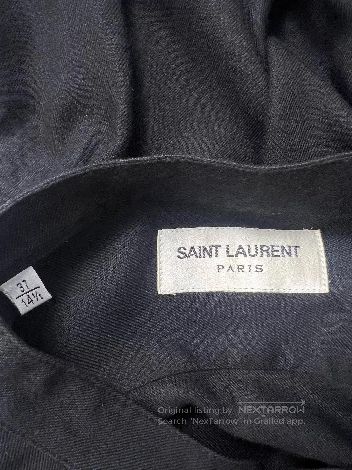 Saint Laurent Paris Saint Laurent Black Henley Neck Shirt. Size US S / EU 44-46 / 1 - 5 Thumbnail