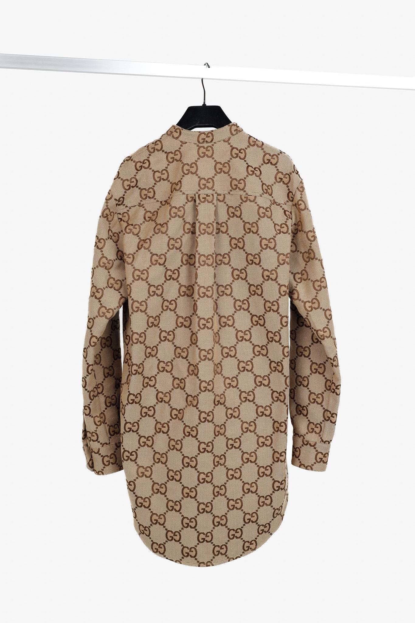 Gucci Gucci Camel Ebony Maxi GG Canvas Utility Shirt Size XS / US 0-2 / IT 36-38 - 2 Thumbnail