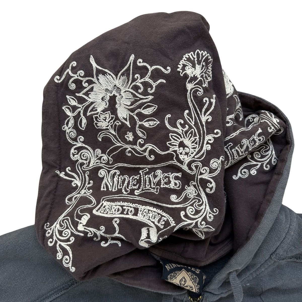 Nine Lives NINE LIVES Hard To Handle Full Zip Hooded Sweater Y2K XL Size XL / US 12-14 / IT 48-50 - 4 Thumbnail