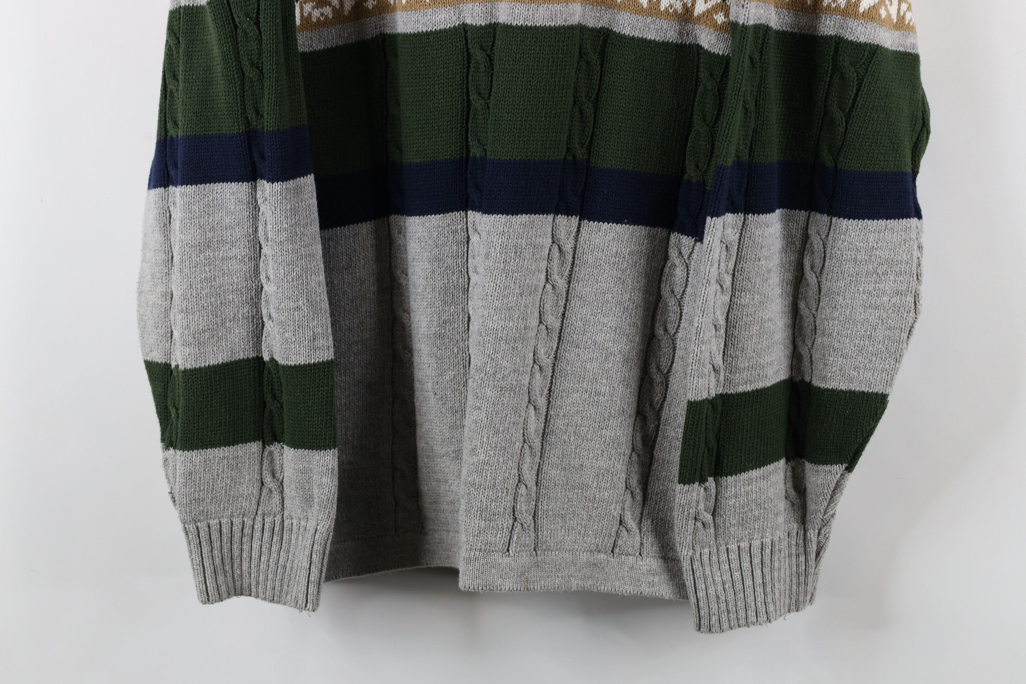 Ralph Lauren × Vintage Vintage 90s Chaps Ralph Lauren Snowflake Cable Sweater USA Size US L / EU 52-54 / 3 - 3 Thumbnail
