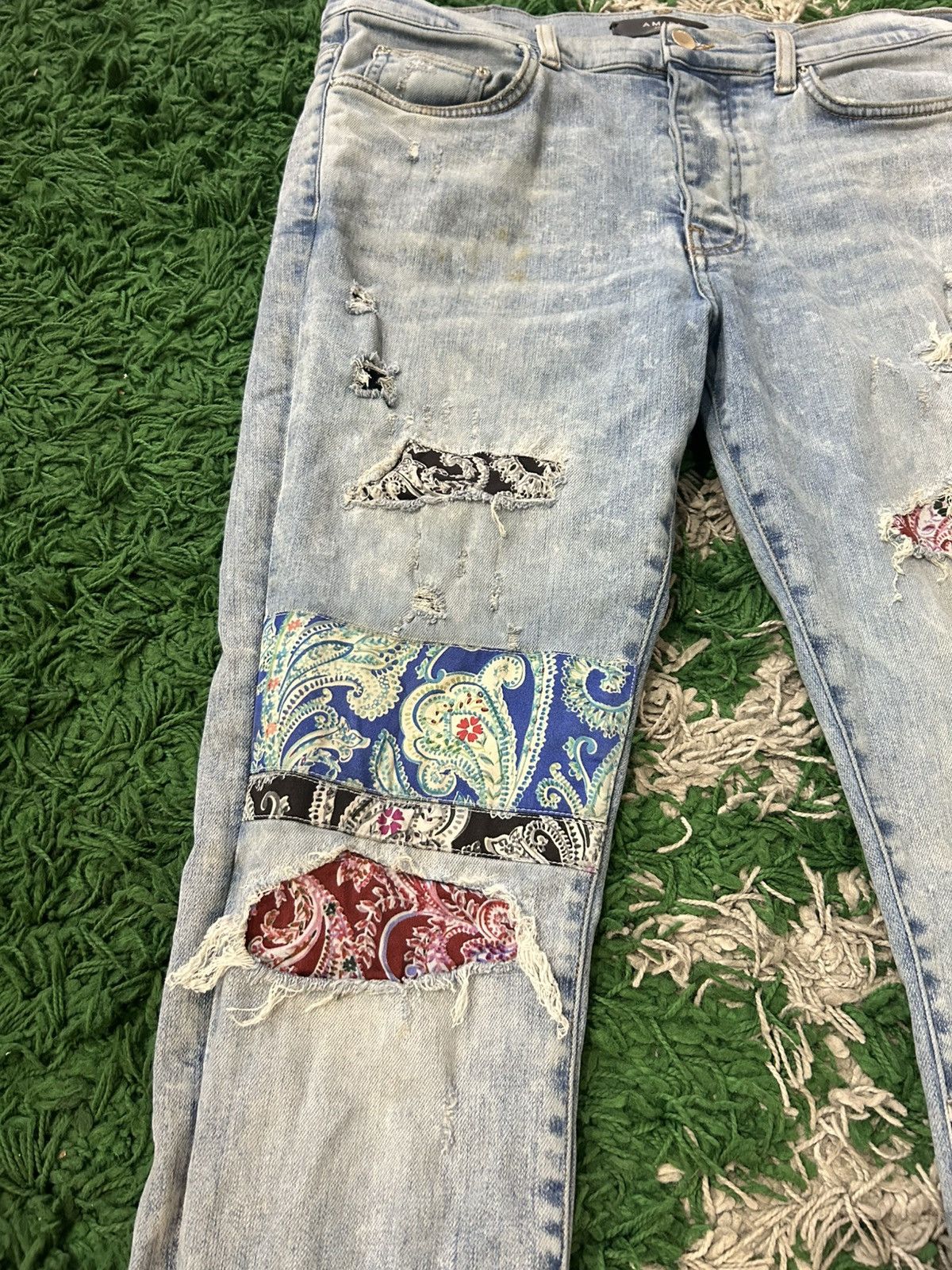 Amiri Amiri Multi Color Bandana Patch Jeans Size US 34 / EU 50 - 3 Thumbnail