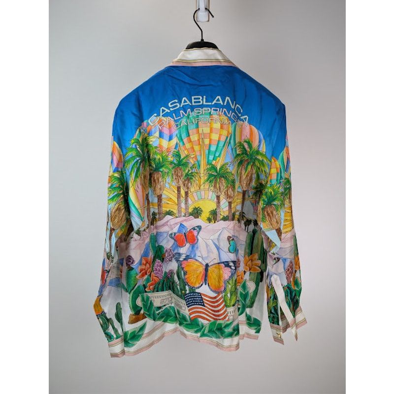 Casablanca o1rshd1 Silk Long Sleeve Cuban Collar Shirt in Psychedelic Size US XL / EU 56 / 4 - 11 Thumbnail