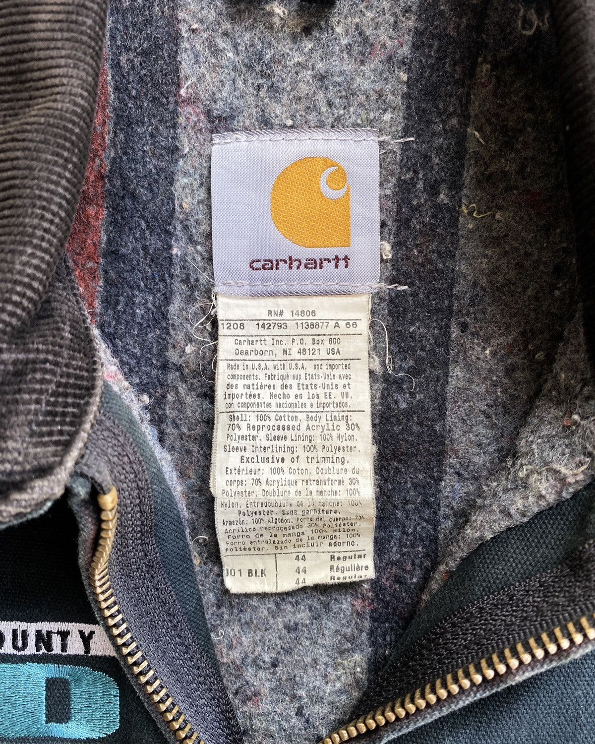 Carhartt Vintage Carhartt Detroit Blanked Lined Jacket - J01 BLK Size US L / EU 52-54 / 3 - 5 Thumbnail
