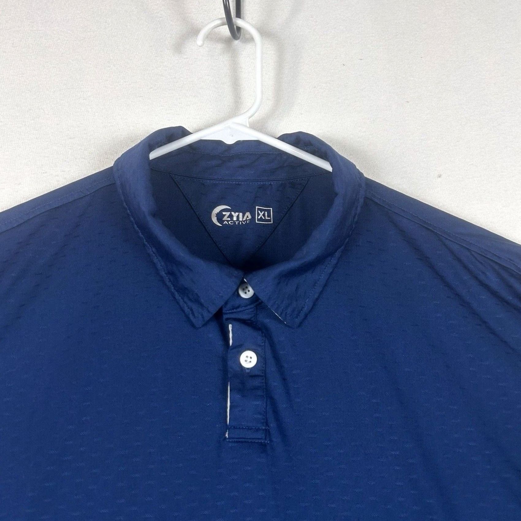 Vintage Zyia Active Polo Shirt Mens XL Blue Short Sleeve Collared Performance Golf Activewear Shirt Size US XL / EU 56 / 4 - 2 Thumbnail
