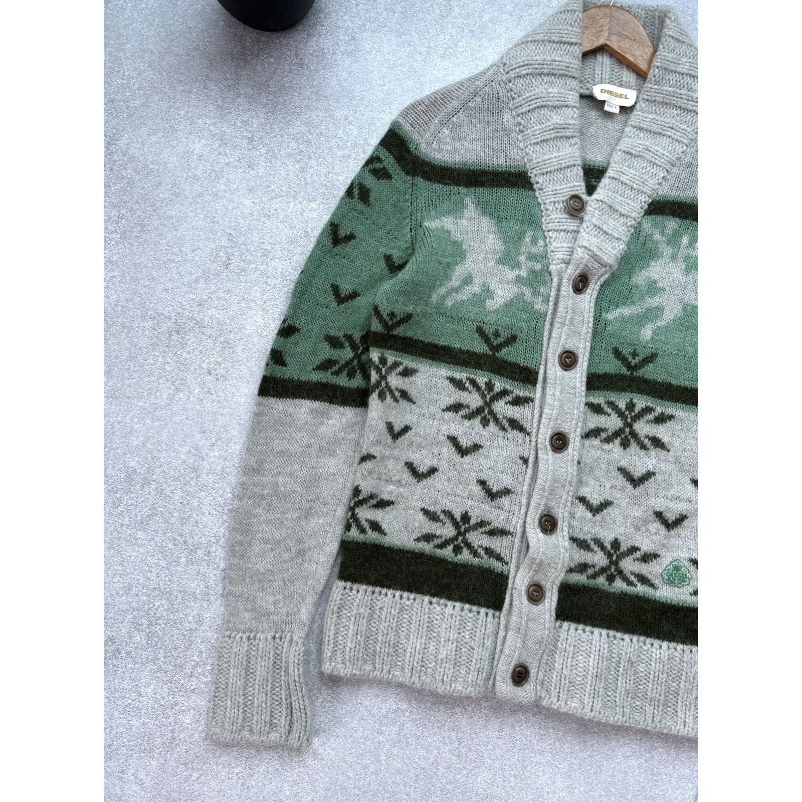 Diesel VINTAGE Diesel Cardigan Sweater Men’s Winter Gray S Diesel Winter Sweater Cardigan Mens Slim Knit Wool Cotton Notions: Button Logo, Regular Size Size US S / EU 44-46 / 1 - 3 Thumbnail