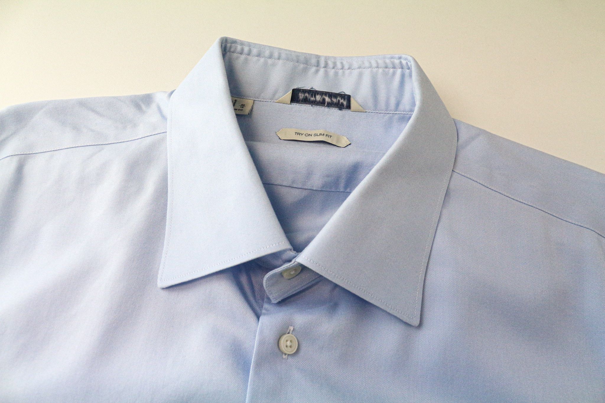 Suitsupply 46/18 Slim Blue Cotton Button-Up Shirt 79303 Size 46R - 3 Thumbnail