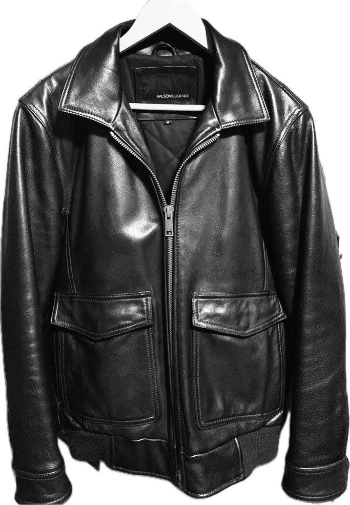 Men's Vintage Bomber Leather Jacket Wilson Leather
