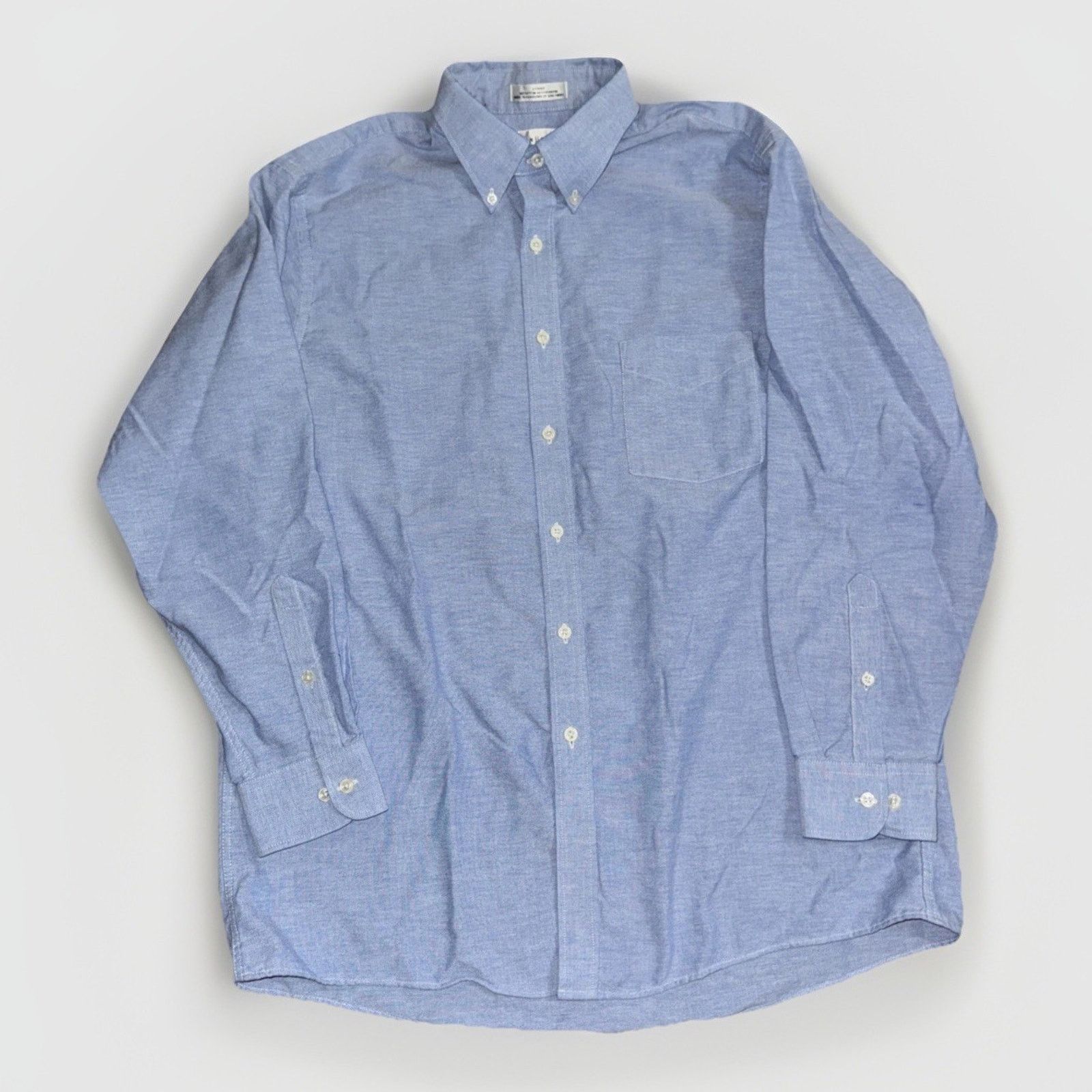 Van Heusen × Vintage Van Heusen Wrinkle-Free Oxford Shirt Large Blue Dress Shirt Size US L / EU 52-54 / 3 - 1 Thumbnail