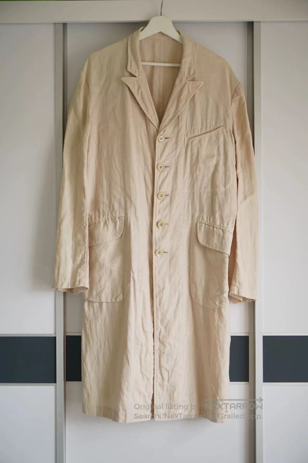 Yohji Yamamoto Yohji Yamamoto Beige Linen Coat. Size US M / EU 48-50 / 2 - 1 Thumbnail