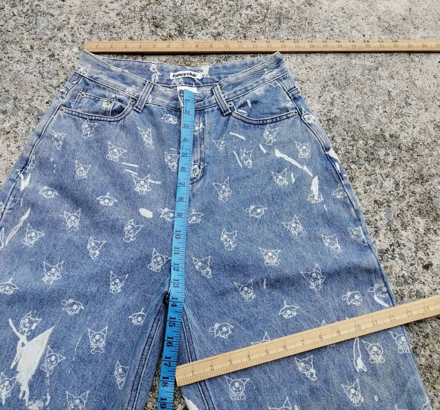Anime × Japanese Brand Kuromi X Fancy Club Allover Print Baggy Style Jeans Size 27" / US 4 / IT 40 - 5 Thumbnail