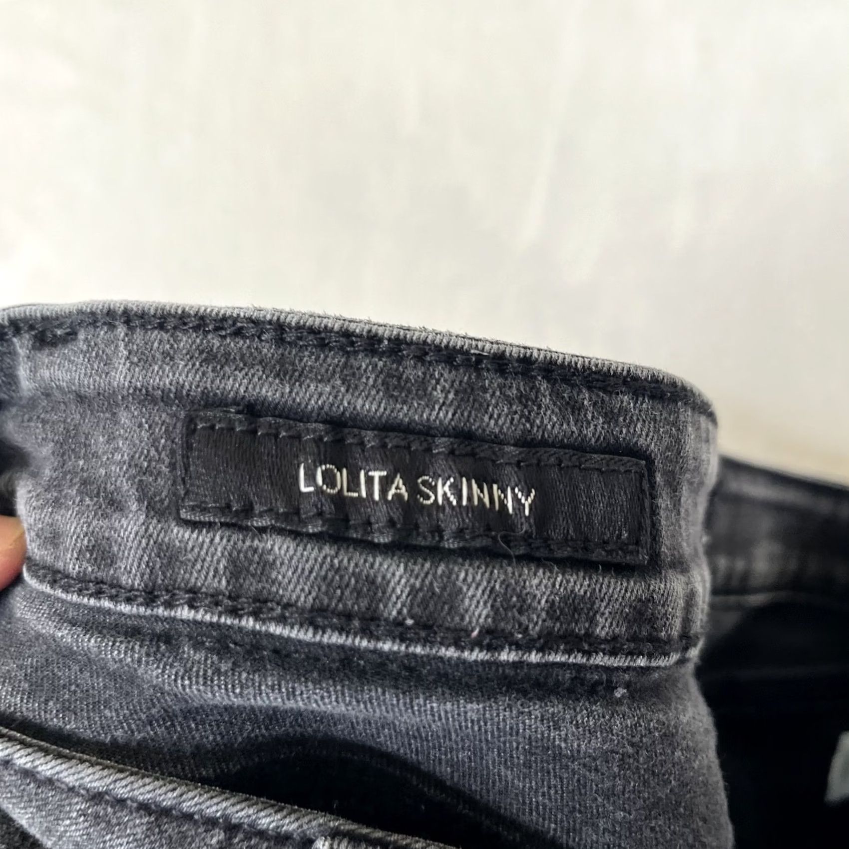 Lucky Brand Lucky Brand Skinny Lolita Jeans - Womens 6/28R Black Dark Wash Denim Distressed Low Rise Slim Size 28" / US 6 / IT 42 - 6 Thumbnail