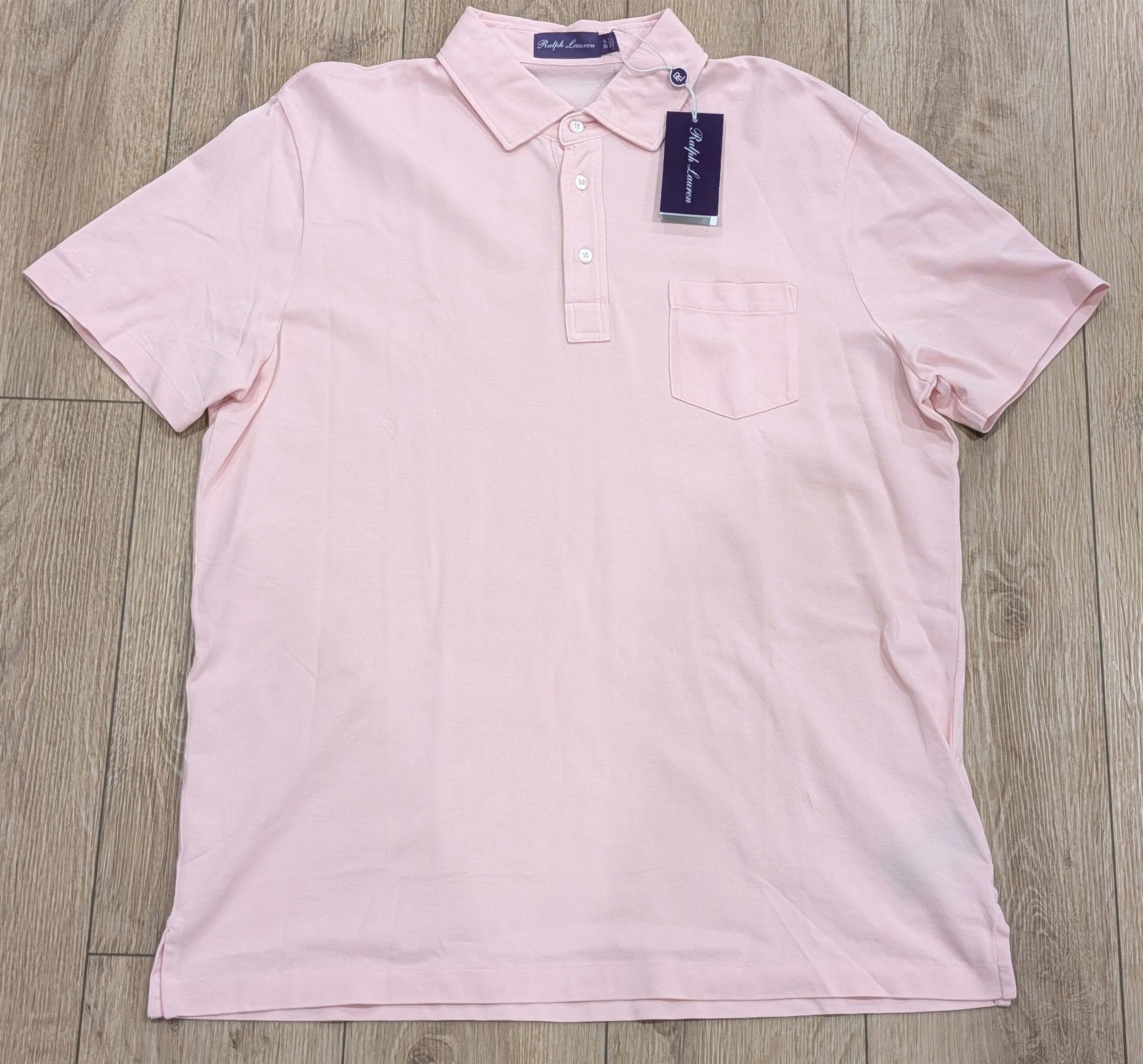 Ralph Lauren Purple Label RALPH LAUREN PURPLE LABEL Washed Pique Polo Shirt Pink Small Size US S / EU 44-46 / 1 - 1 Thumbnail