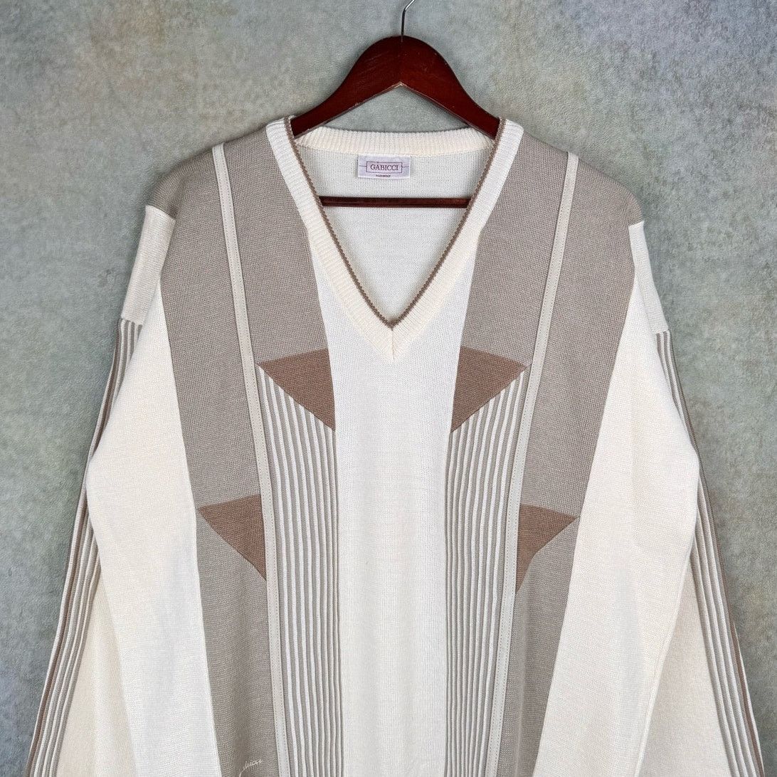 Gabicci × Vintage VTG 90s Gabicci Knit Sweater XL Tan Beige Italy Soprano Size US XL / EU 56 / 4 - 2 Thumbnail