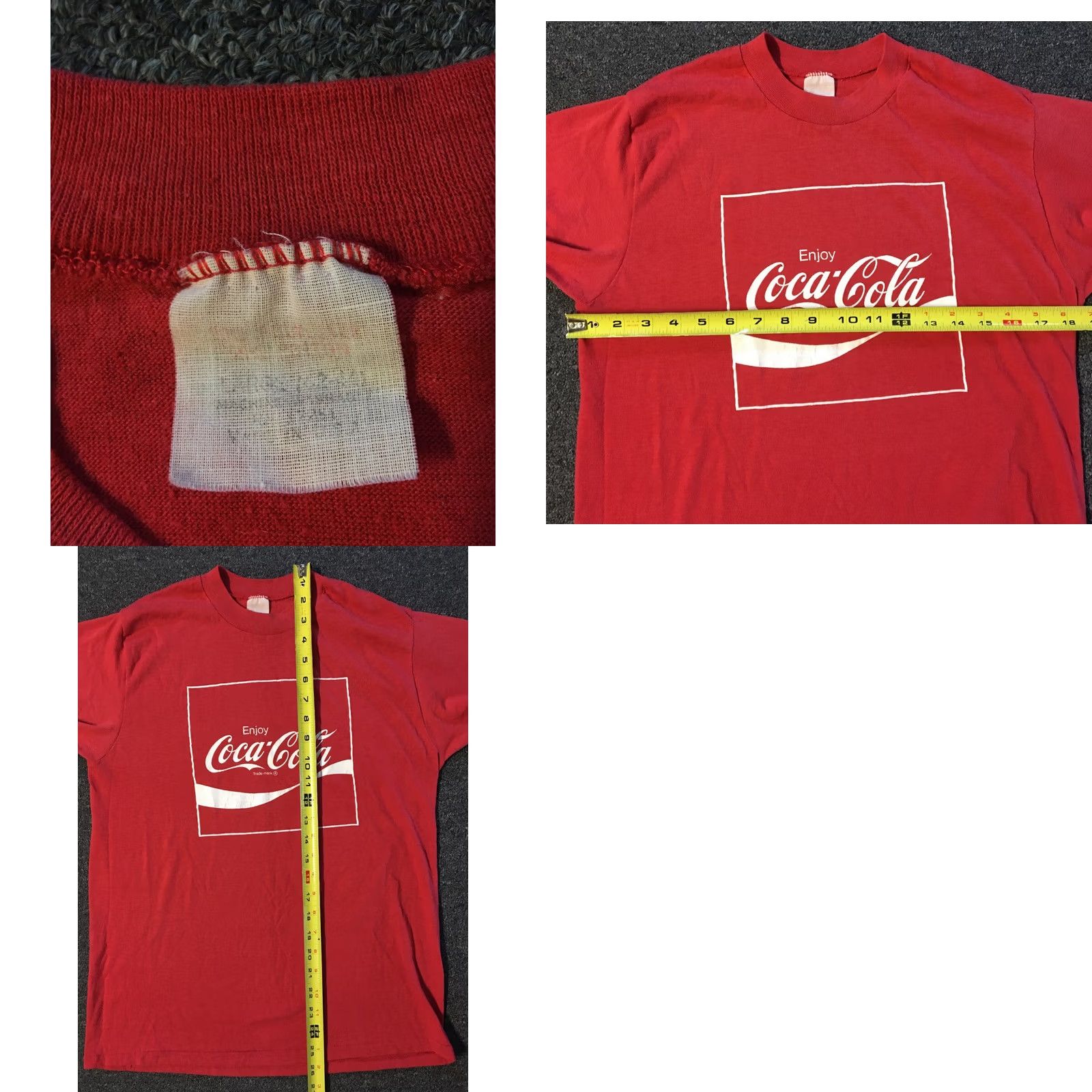 Vintage VINTAGE Coca-Cola 1980s Promo Shirt S M Single Stitch USA Red Nike? Size US M / EU 48-50 / 2 - 8 Thumbnail