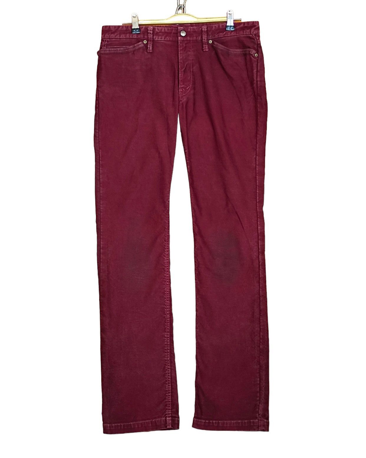 Number (N)ine × Undercover HRM Japan Red Waxed Cotton Denim Pants Size US 32 / EU 48 - 1 Thumbnail