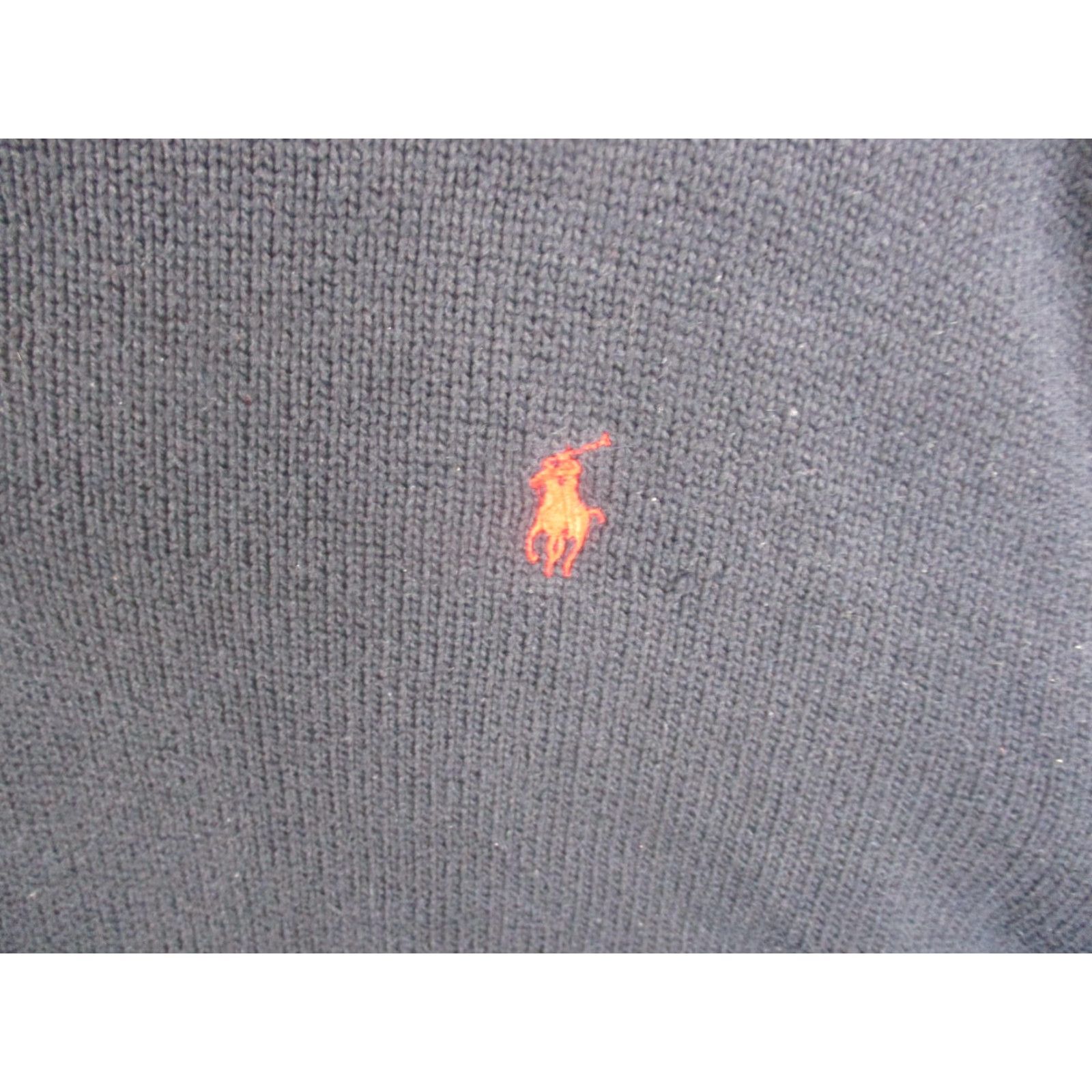 Polo Ralph Lauren Polo Ralph Lauren Sweater Mens Large Blue Henley Mock Neck Cotton Knit Pony Logo Size US L / EU 52-54 / 3 - 2 Thumbnail