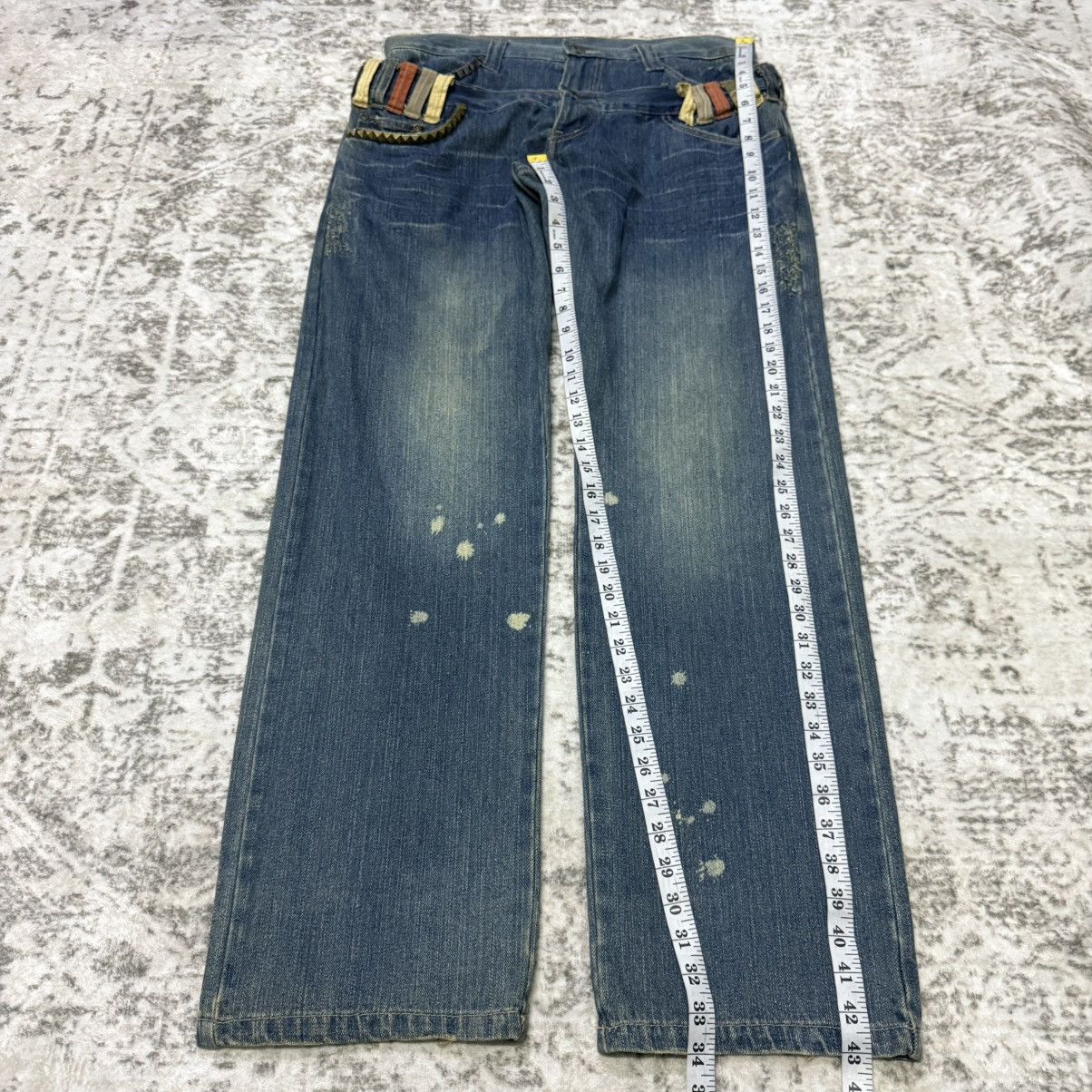 Hysteric Glamour Gumu International Japan Studded Pocket Double Waist Jeans Size US 33 - 9 Thumbnail
