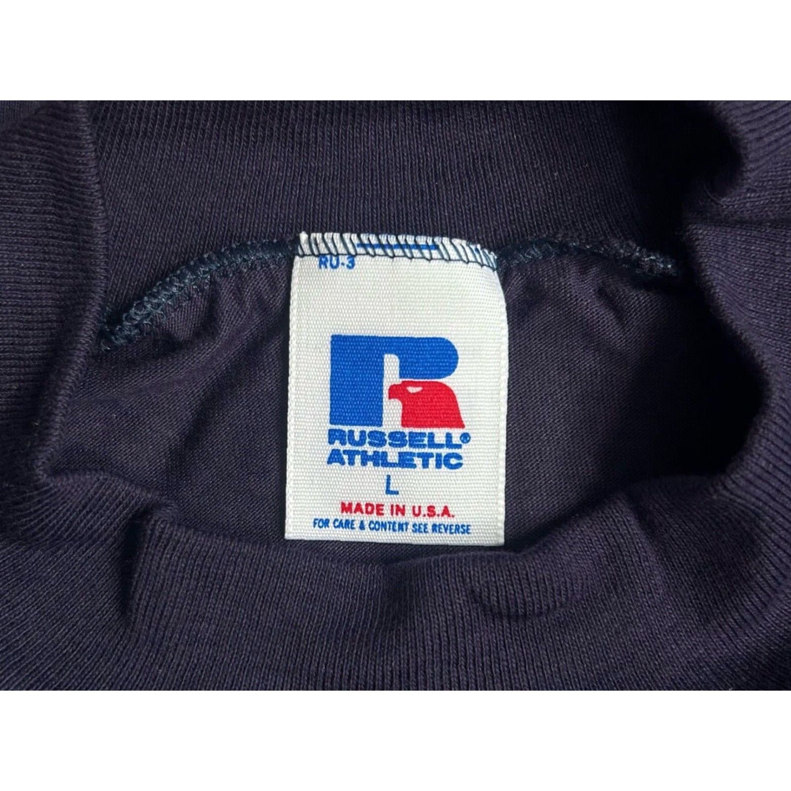 Russell Athletic VINTAGE Russell Athletic Mock Turtleneck Shirt Mens L Navy 90s Deadstock NWOT Size US L / EU 52-54 / 3 - 3 Thumbnail