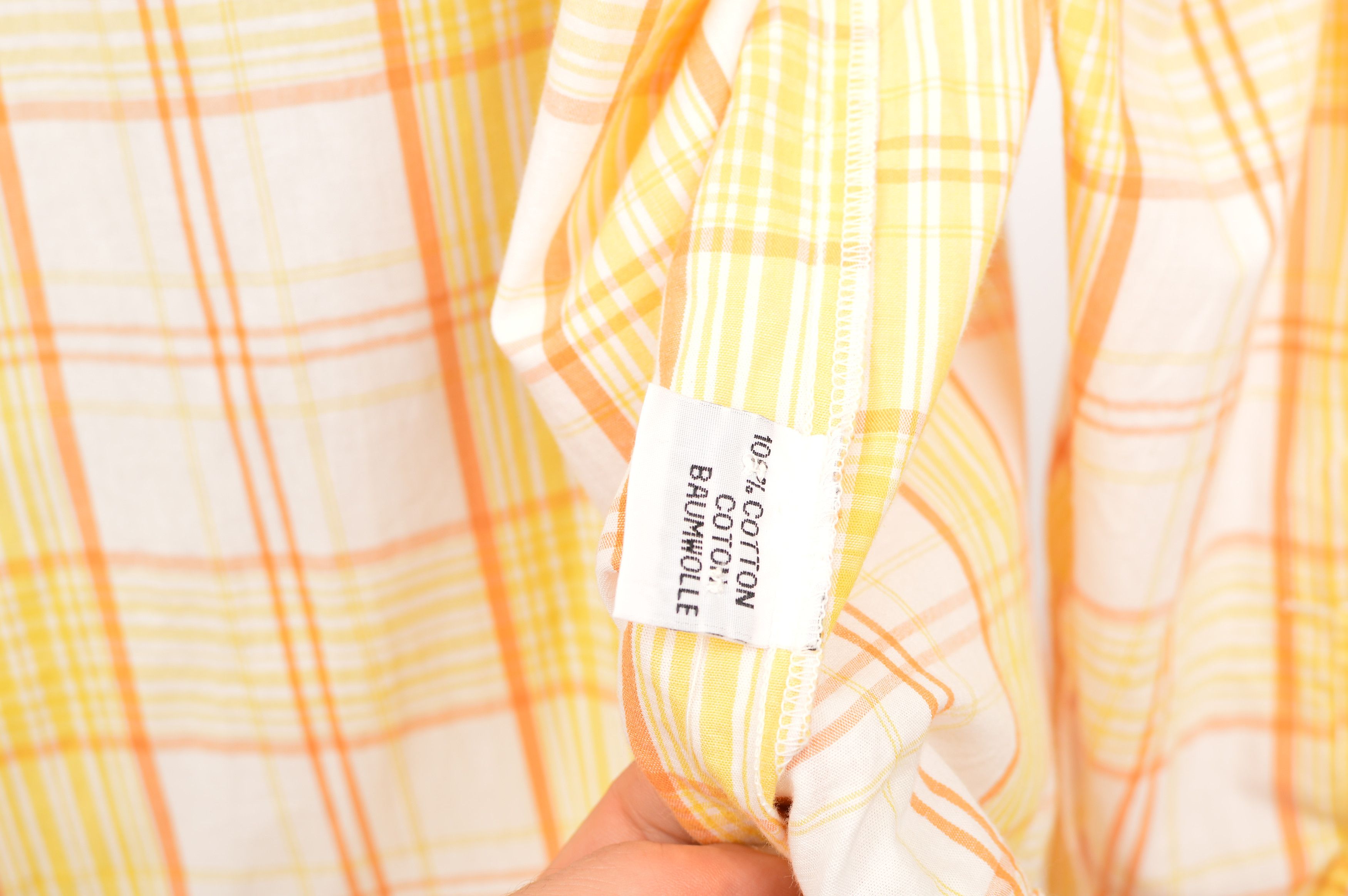 Vintage Gaston Lagaffe Vintage 1997 Yellow Check Humor Button Shirt Size US M / EU 48-50 / 2 - 7 Thumbnail