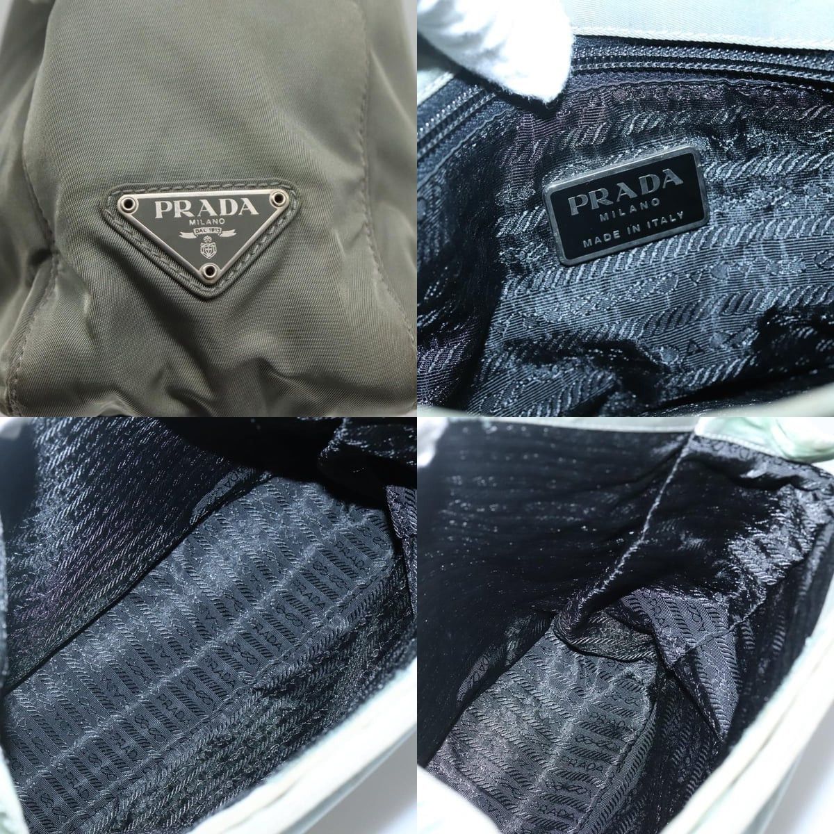 Prada PRADA Tote Bag Nylon Khaki Silver Size ONE SIZE - 11 Thumbnail