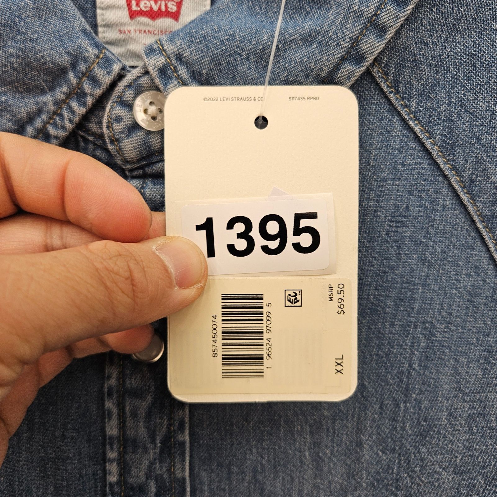 Levi's LEVI'S MEN'S XXL CLASSIC WESTERN STANDARD FIT SHIRT FRANKLI Size US XXL / EU 58 / 5 - 5 Thumbnail