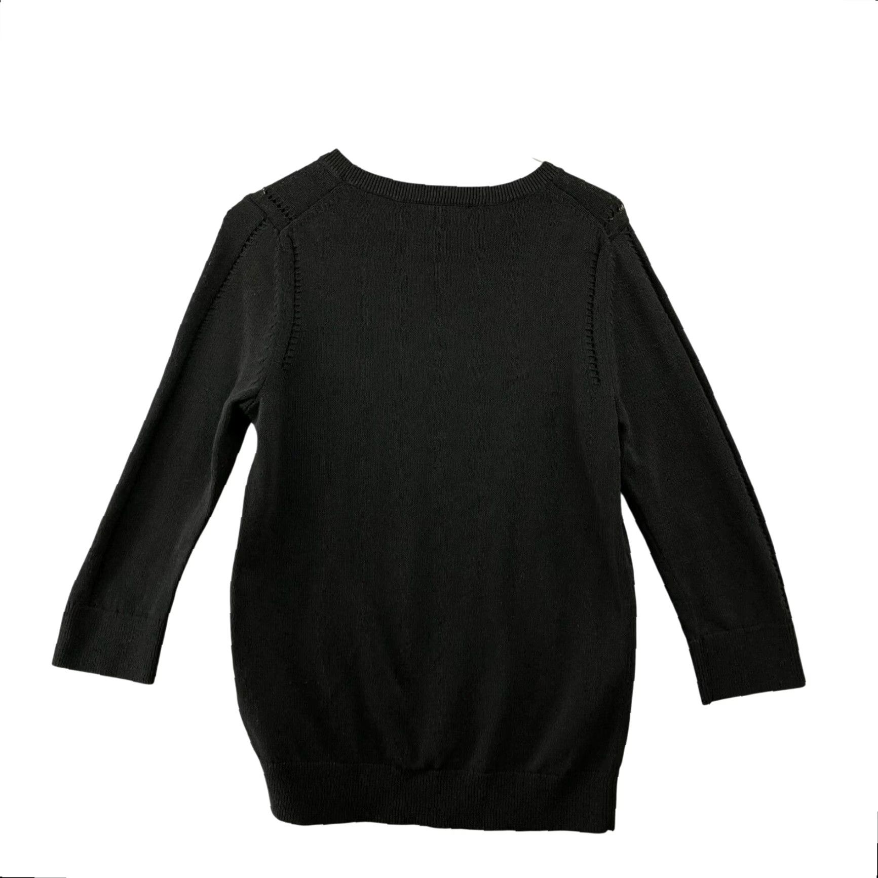 Banana Republic Banana Republic Crewneck Sweater Womens Small Black Cotton Knit 3/4 Sleeve Pullover Size S / US 4 / IT 40 - 2 Thumbnail
