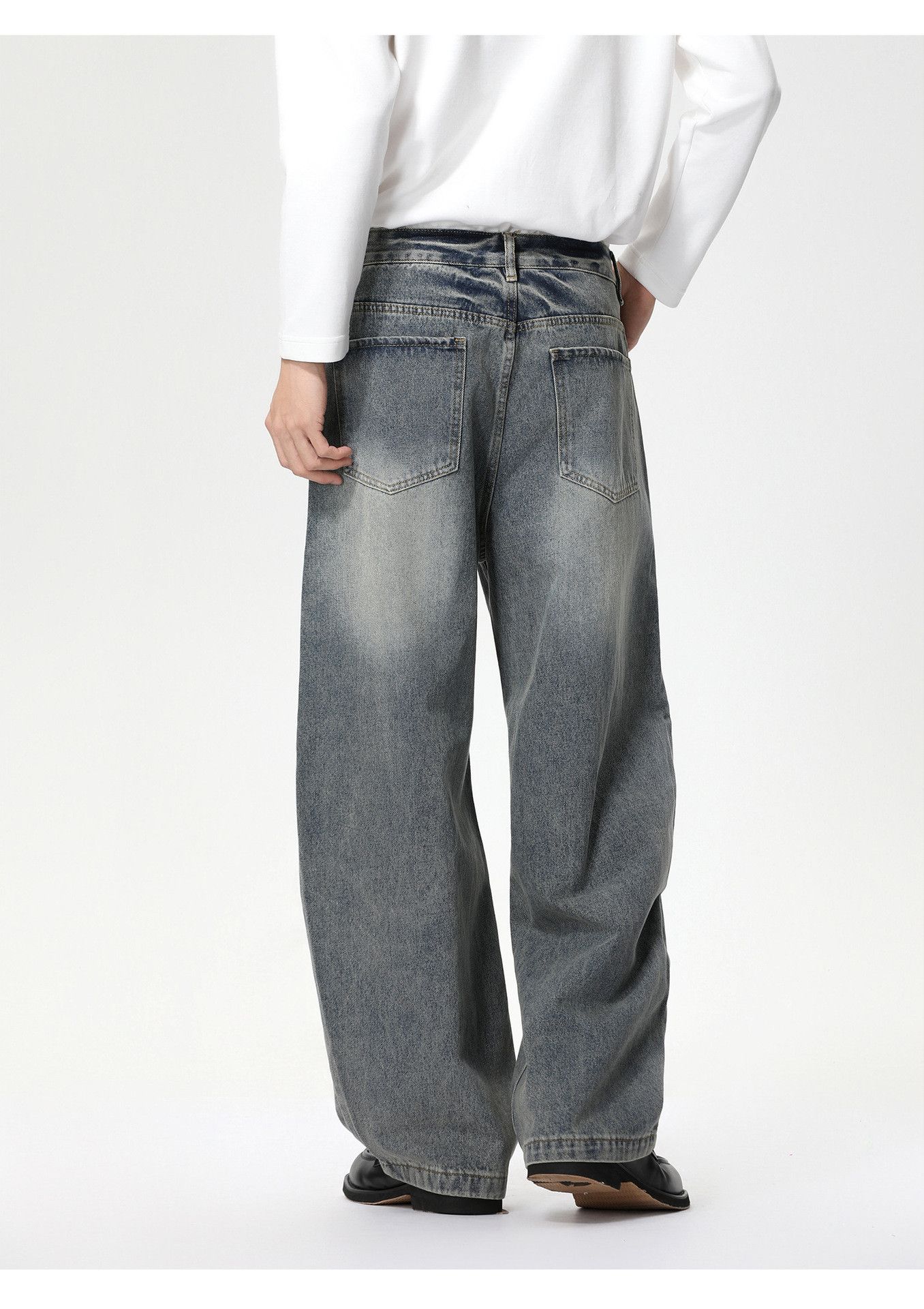 Vintage Washed wide-leg distressed versatile washed scimitar jeans Size US 32 / EU 48 - 6 Thumbnail