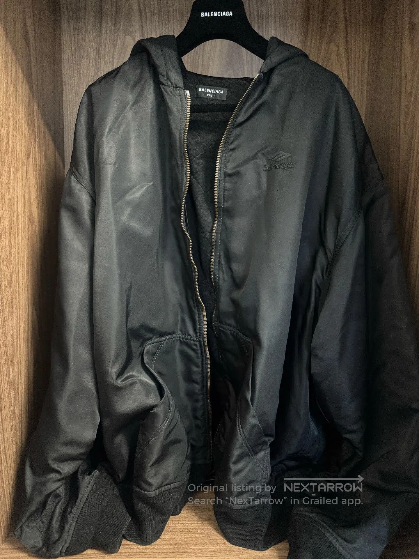 Balenciaga Balenciaga Nylon Satin Zip Hooded Jacket. Size US S / EU 44-46 / 1 - 1 Thumbnail