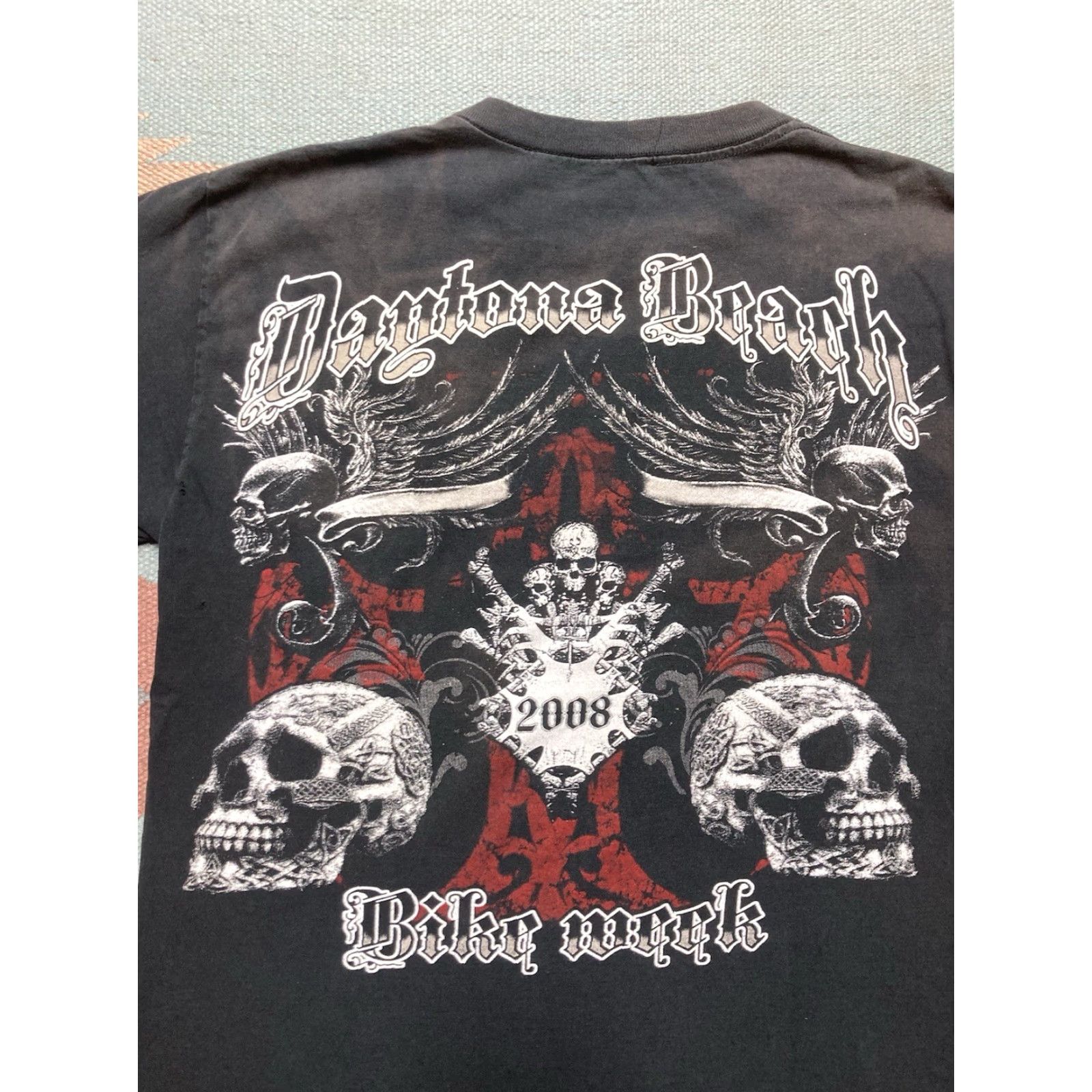 Vintage VINTAGE Daytona bike week grunge skulls t shirt M & M Men Black T-Shirt Medium Gothic Size US M / EU 48-50 / 2 - 6 Thumbnail