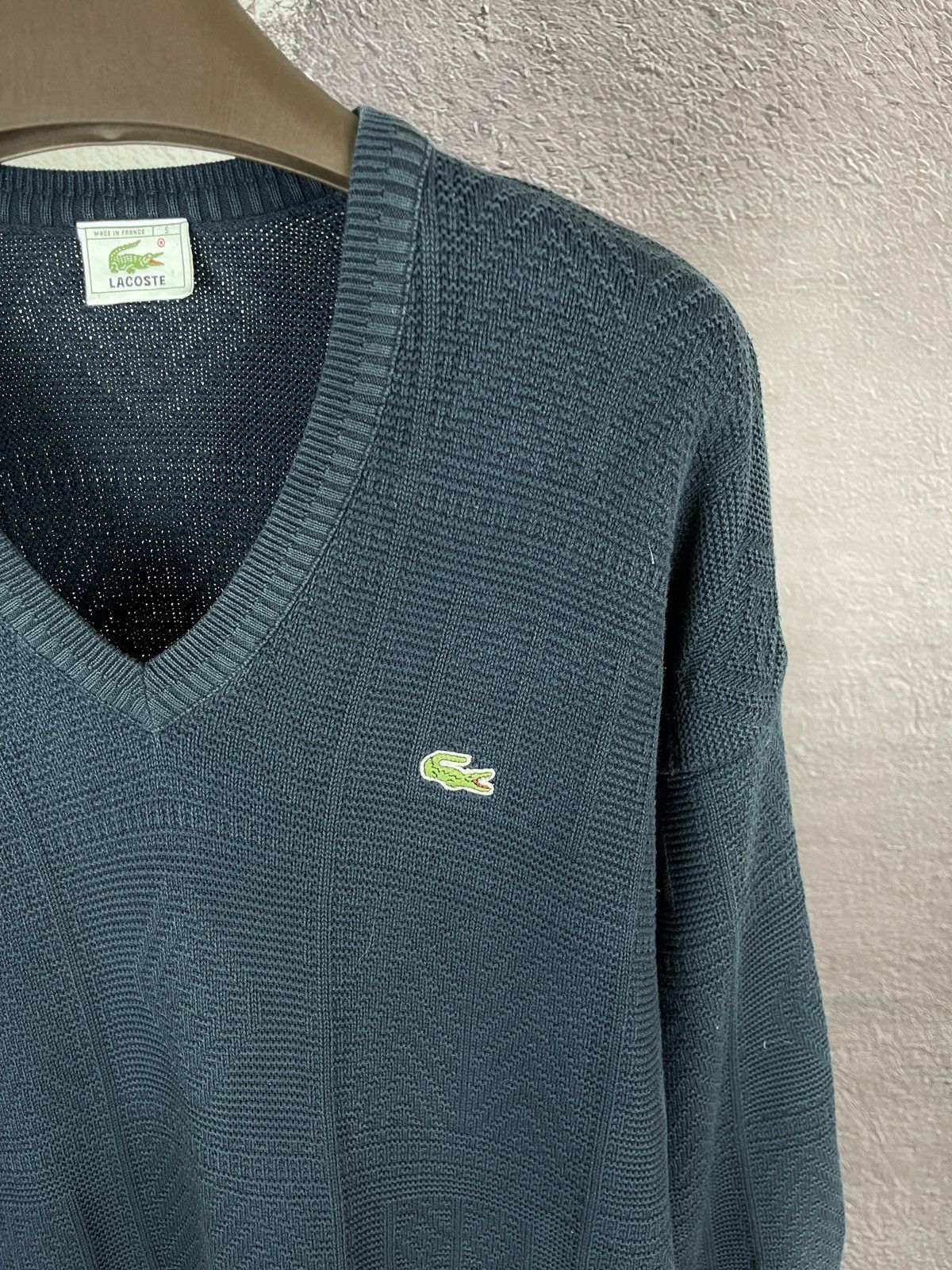 Lacoste Lacoste vintage made in France cotton v neck sweater knit Size US L / EU 52-54 / 3 - 7 Thumbnail