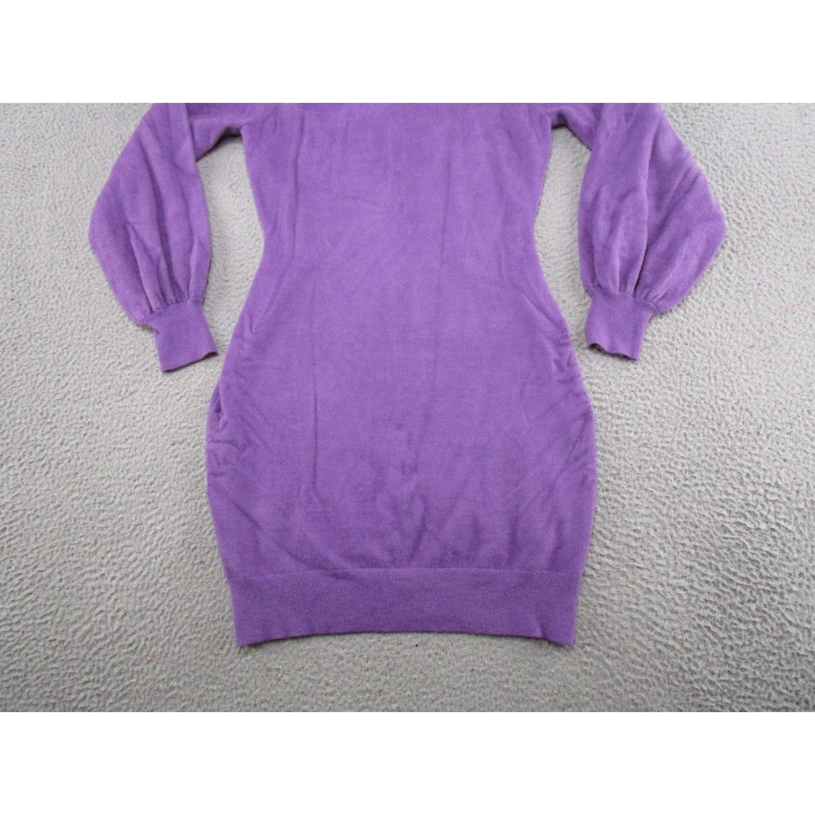 Vintage Exlura Knit Sweater Dress Purple Stretch Long Sleeve L Women's Casual Knit Dress Midi Size L / US 10 / IT 46 - 2 Thumbnail