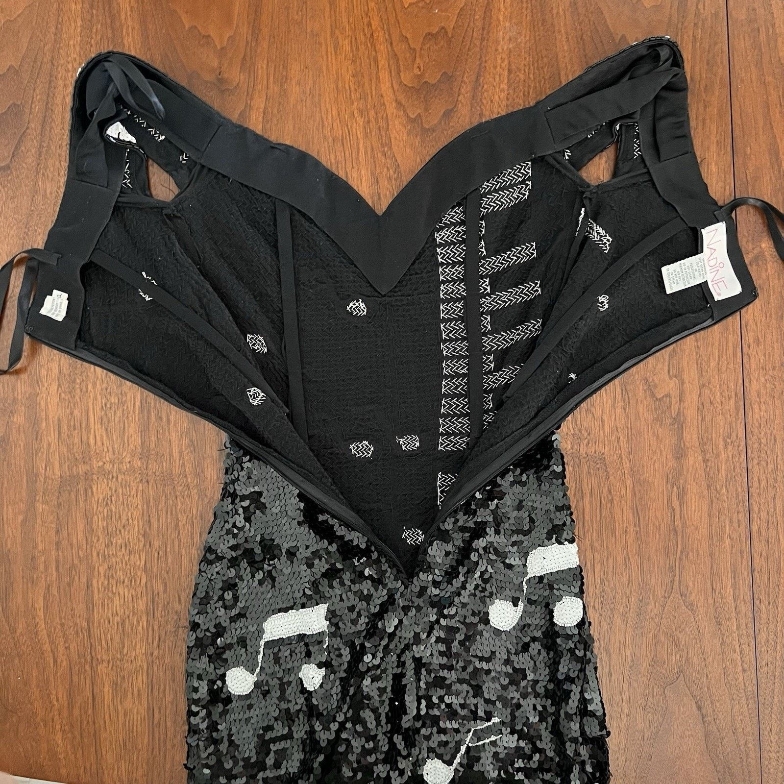 Other Vintage Nadine (S) Beaded Piano Music Sequin Cocktail Dress Size S / US 4 / IT 40 - 6 Thumbnail
