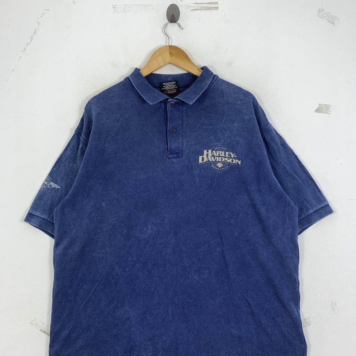 Harley Davidson Vintage 90s HARLEY DAVIDSON MOTORCYCLE Central Tshirt Size US XL / EU 56 / 4 - 3 Thumbnail
