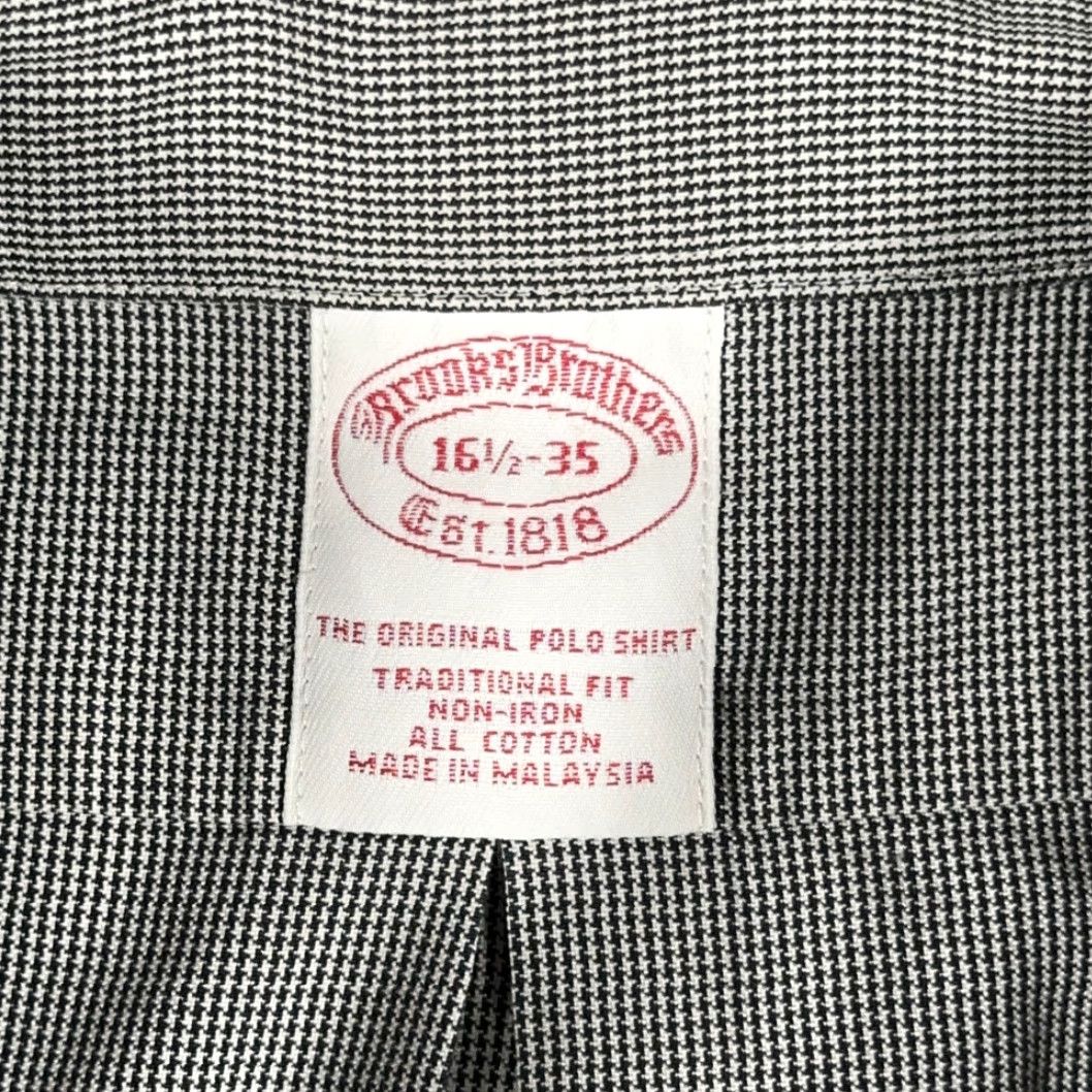 Brooks Brothers Brooks Brothers Shirt Adult XL Black White Houndstooth Micro Check Button-Down Casual Regular Fit Pocketed Size US XL / EU 56 / 4 - 4 Thumbnail
