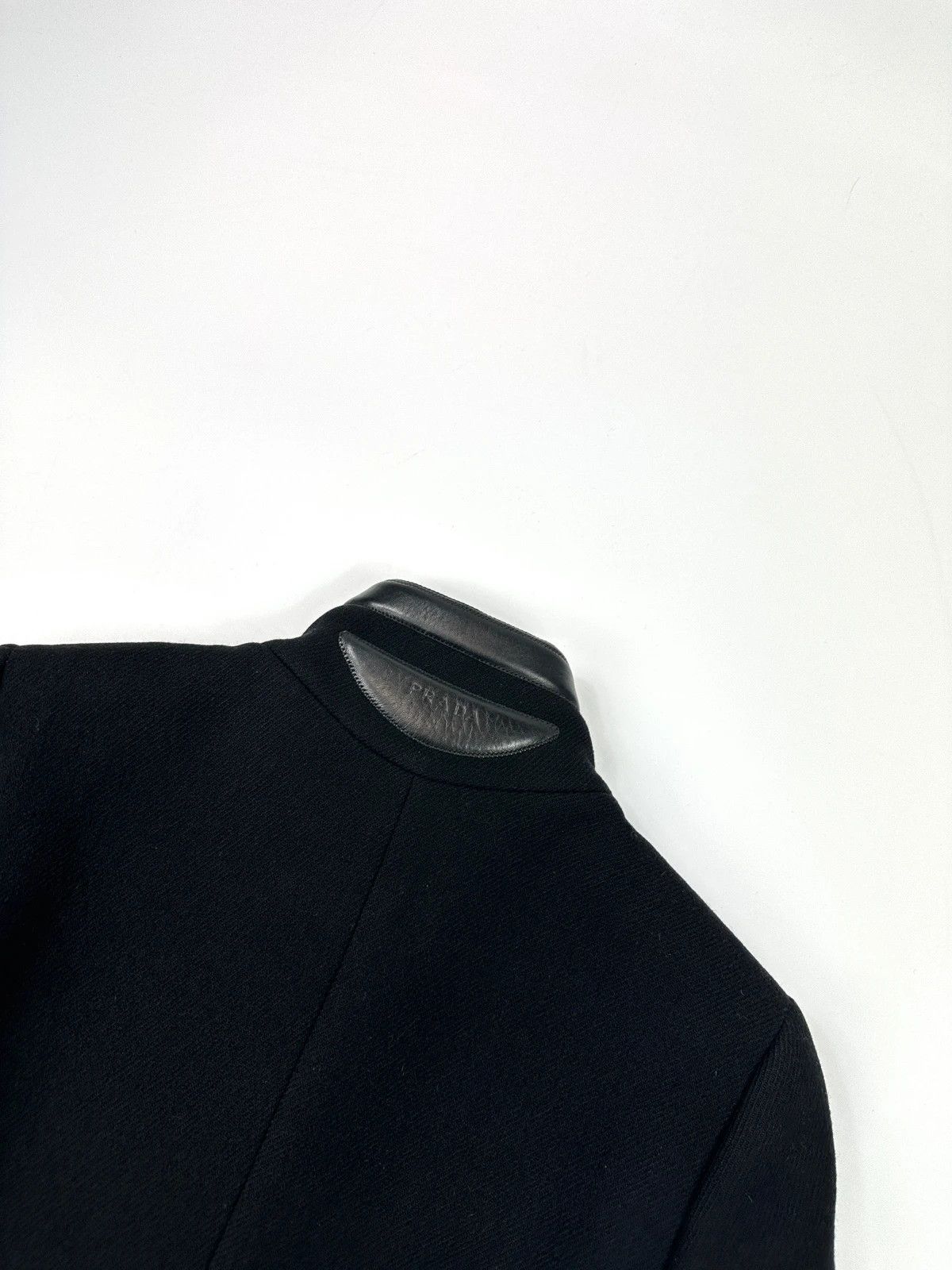 Prada Prada Milano FW1999 Black Wool & Leather Jacket Size S / US 4 / IT 40 - 8 Thumbnail