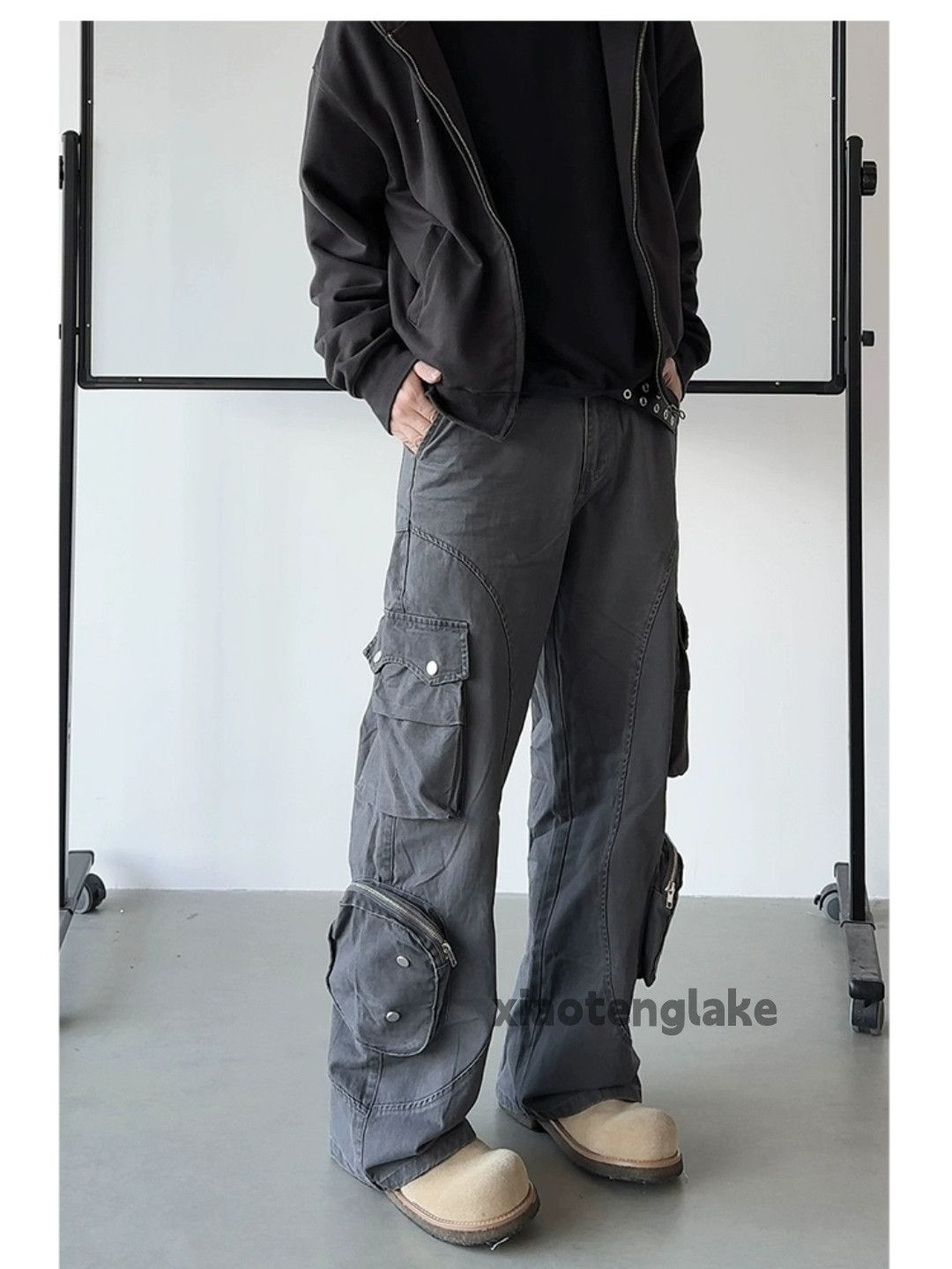 Designer × Japanese Brand × Vintage zipper utility loose baggy skate hiphop work cargo pants Size US 32 / EU 48 - 3 Thumbnail