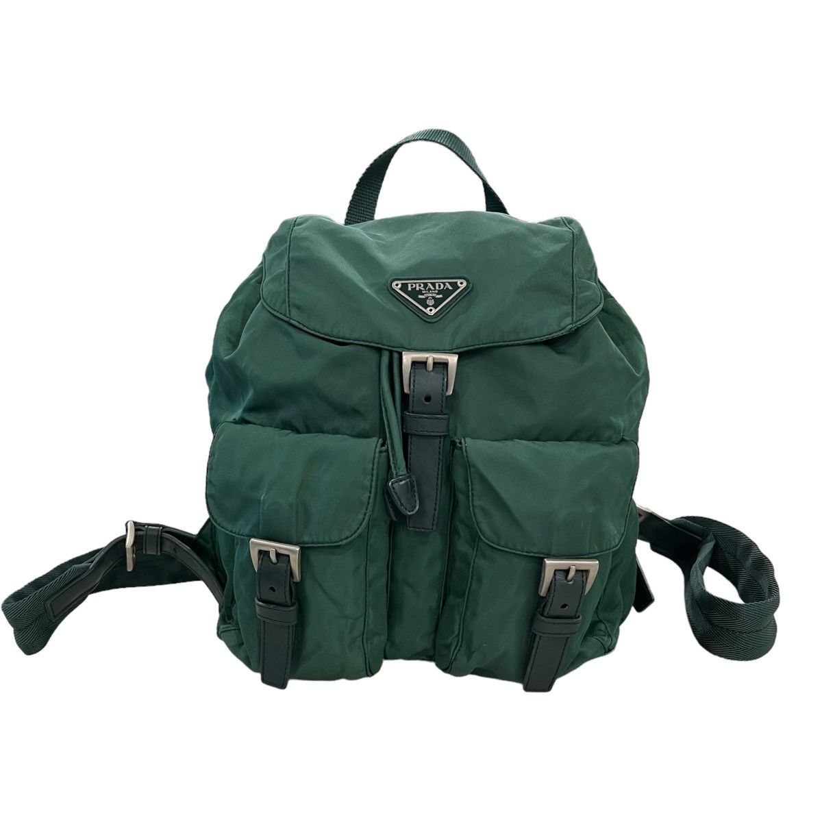 image of Prada Vela Nylon Mini Backpack in Green, Women's