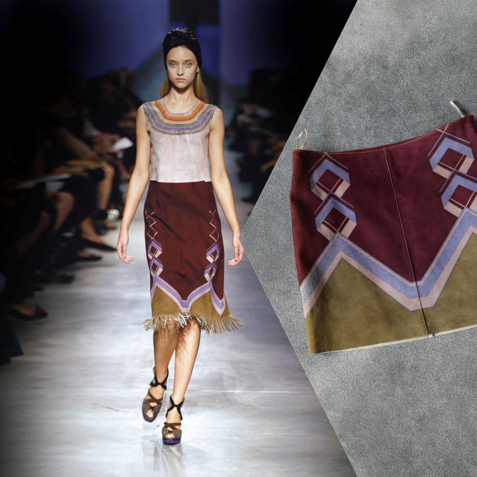 Prada S/S 2007 Prada RUNWAY Leather Mini Skirt VINTAGE IT40 Size 30" / US 8 / IT 44 - 1 Thumbnail