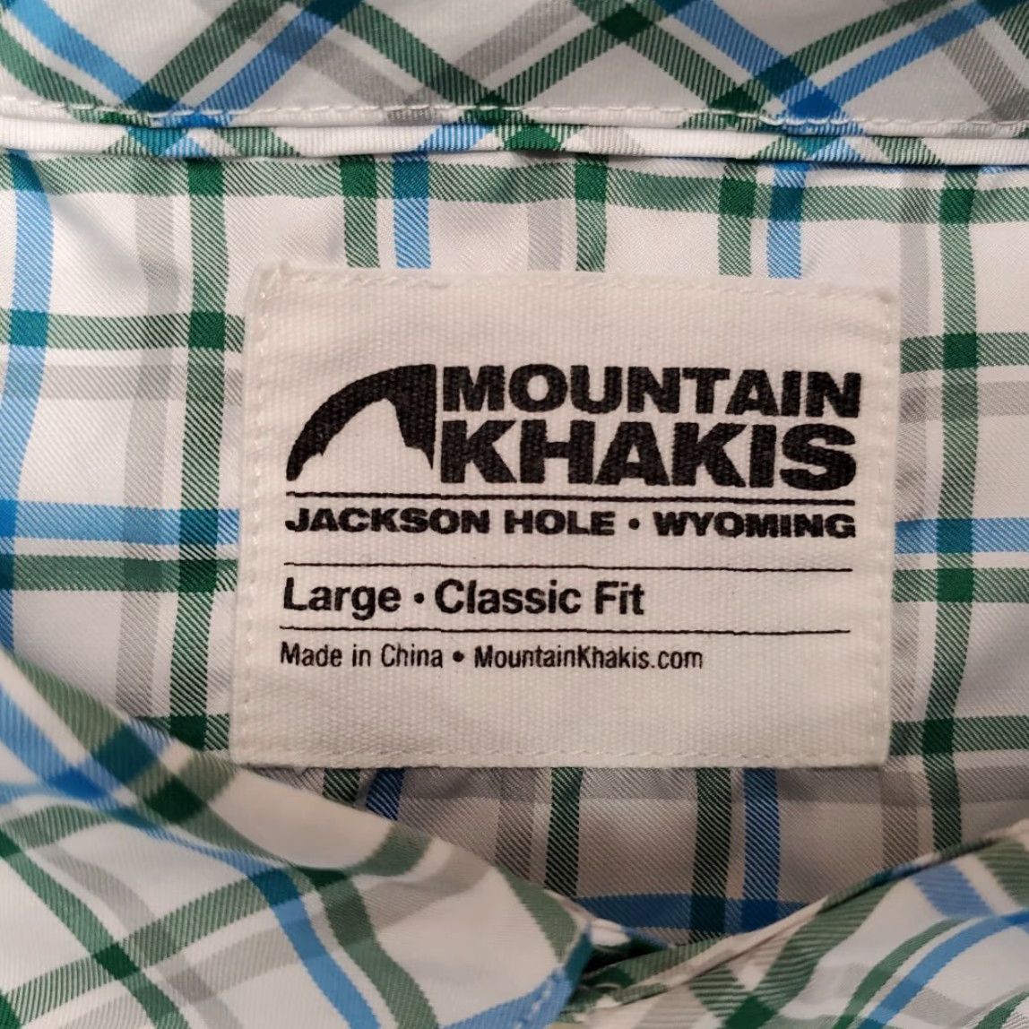 Mountain Khakis VINTAGE Mountain Khakis Shirt Mens L Green Blue Window Pane Plaid Button Classic Fit Size US L / EU 52-54 / 3 - 4 Thumbnail