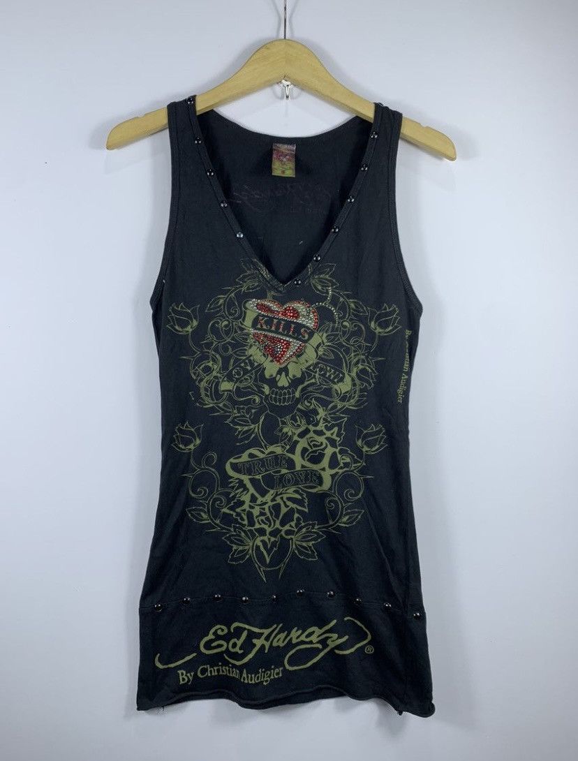 20471120 Ed Hardy by Christian Audiger Skull Tank Top ifsix lgb style Size US S / EU 44-46 / 1 - 1 Thumbnail