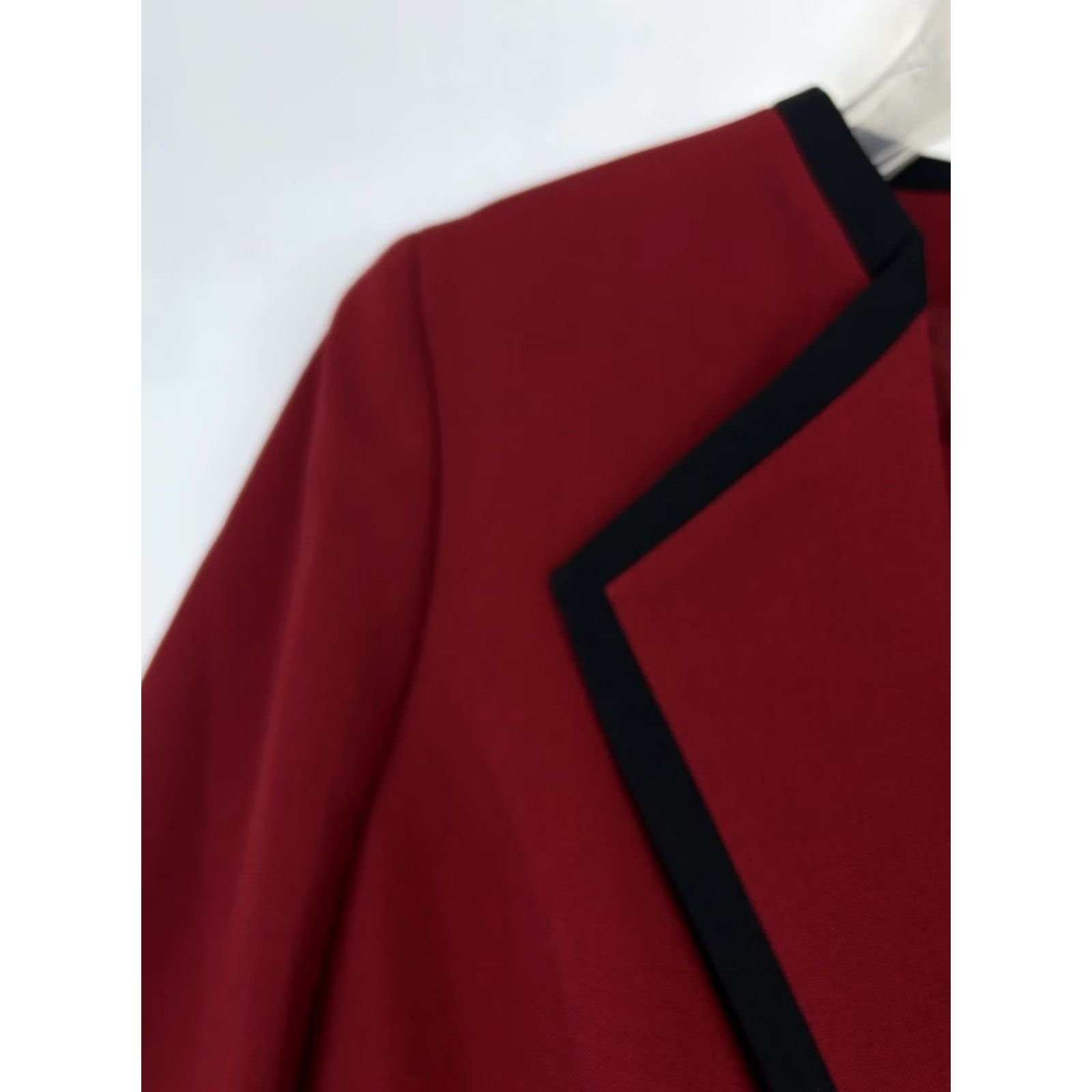 Vintage Le Suit Red 8 Petite Suit Jacket Dress Set Career Size M / US 6-8 / IT 42-44 - 4 Thumbnail