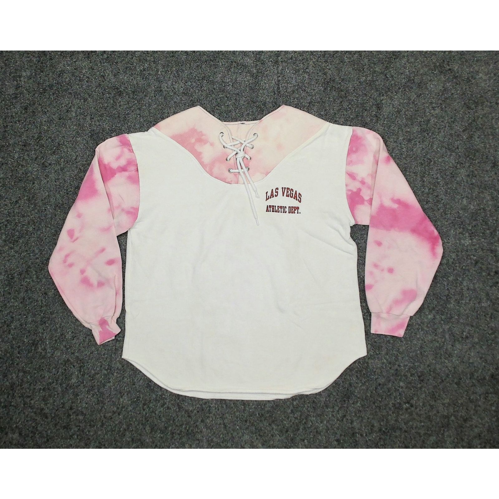 Vintage Sun Sportswear 90s Las Vegas Tie Dye Lace Up Sweatshirt XL Size XL / US 12-14 / IT 48-50 - 3 Thumbnail
