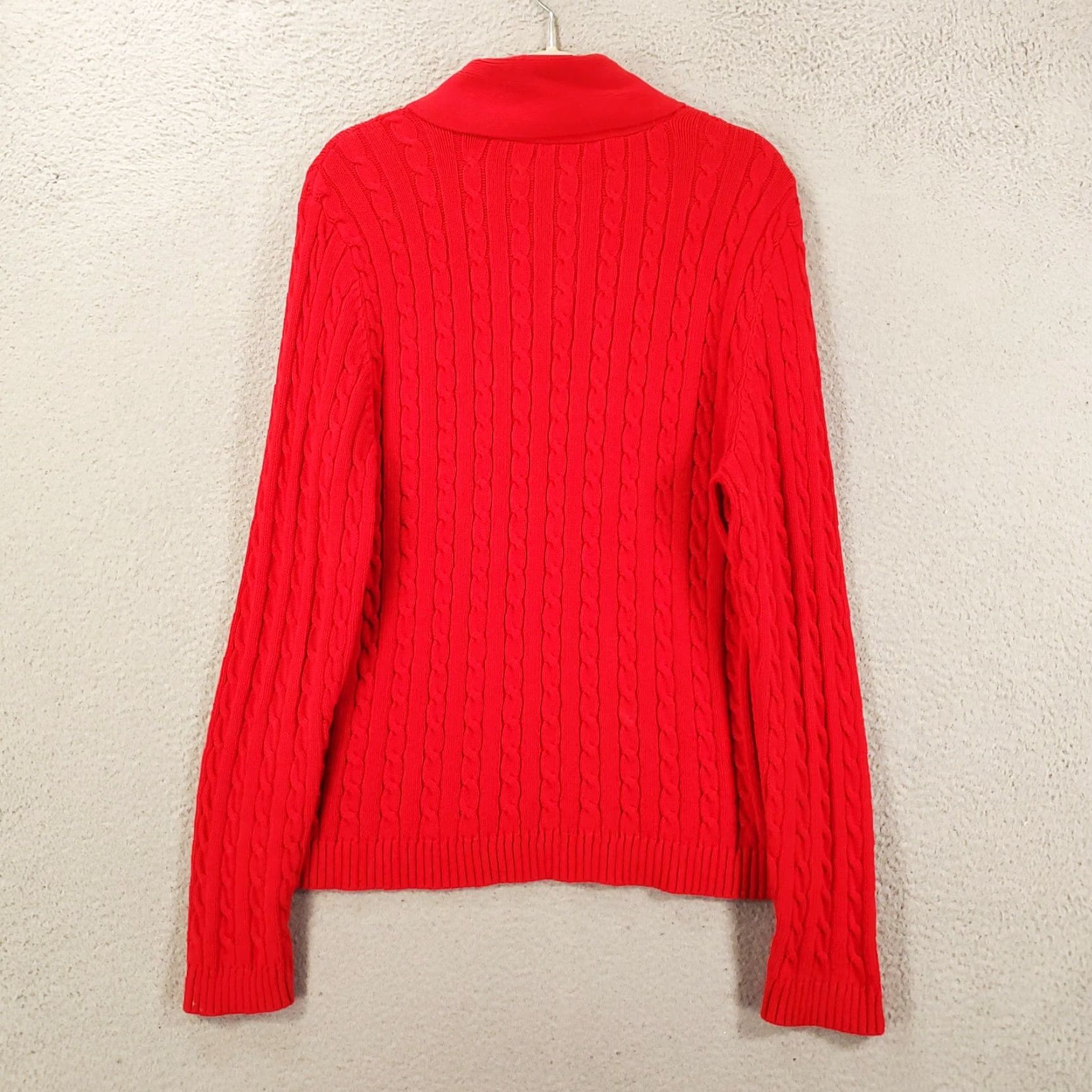Ralph Lauren Ralph Lauren Sweater Womens XL Red Cable Knit Shawl Neck Long Sleeve Size XL / US 12-14 / IT 48-50 - 7 Thumbnail