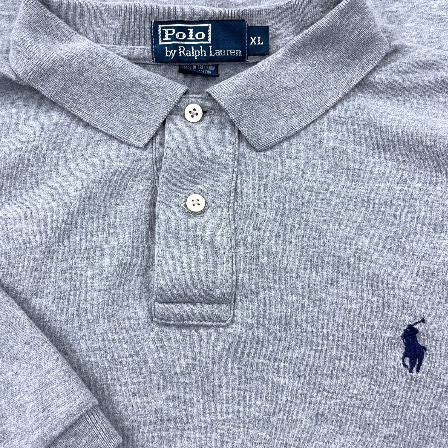 Polo Ralph Lauren VINTAGE Polo Ralph Lauren Polo Shirt Men XL Gray Blue Pony Fine Soft Touch Golf Adult Size US XL / EU 56 / 4 - 2 Thumbnail