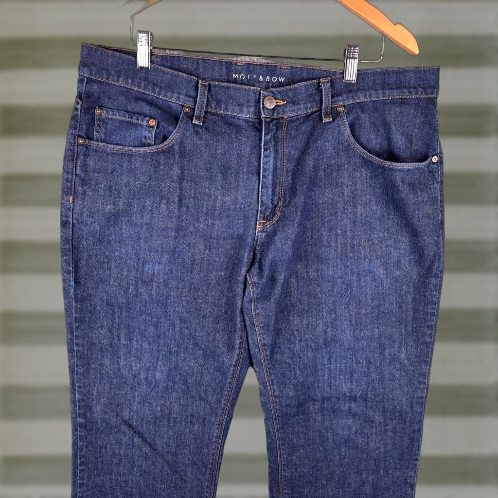Mott & Bow Mott & Bow Jeans Slim Mens 38x30 Blue Jeans Slim Straight Leg Denim Stretch Regular 5-Pocket Design Vintage No? (but keep phrasing) Size US 38 / EU 54 - 1 Thumbnail
