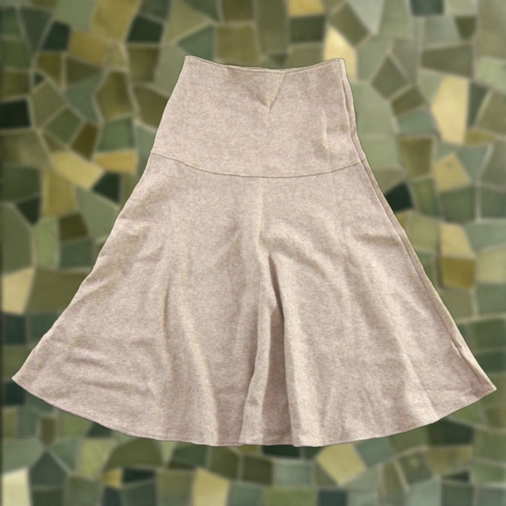 Vintage OGL Skirt Maxi Beige Heathered Oatmeal NWT Cashsoft Wool Like Flared Midi Stretch Zip Side 30" Waist 42" Hip Regular Size M Women? Size 32" / US 10 / IT 46 - 1 Thumbnail