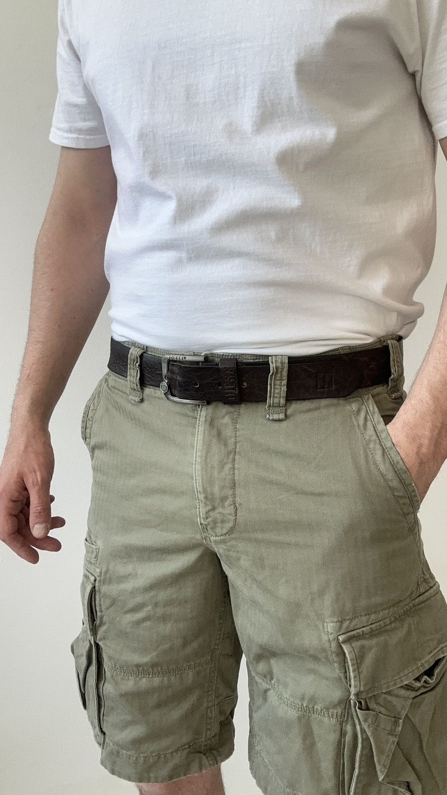 Diesel Vtg DIESEL Leather Belt Brown Distressed Grunge Y2K Gorpcore Size ONE SIZE - 1 Thumbnail