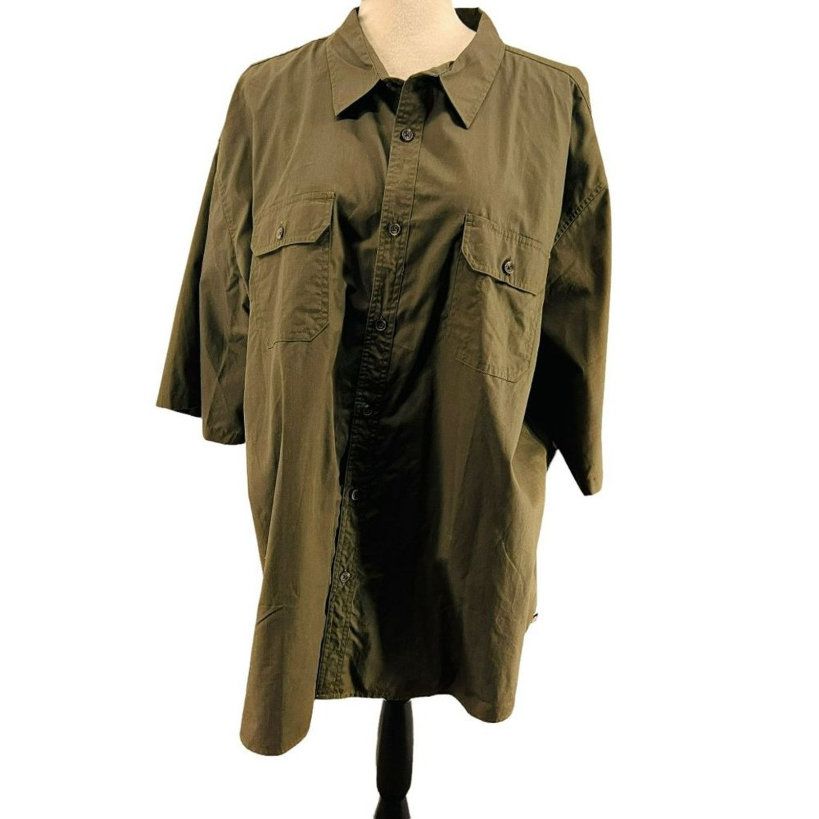 Dickies Dickies Button Front Short Sleeve Ripstop Shirt Green 3XL Size US XXL / EU 58 / 5 - 1 Thumbnail