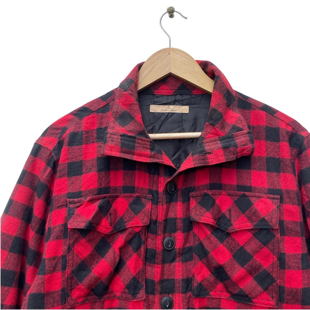 Flannel × Global Work × Japanese Brand Japanese Brand Global Checked Shadow Plaid Flannel Jacket Size US L / EU 52-54 / 3 - 3 Thumbnail