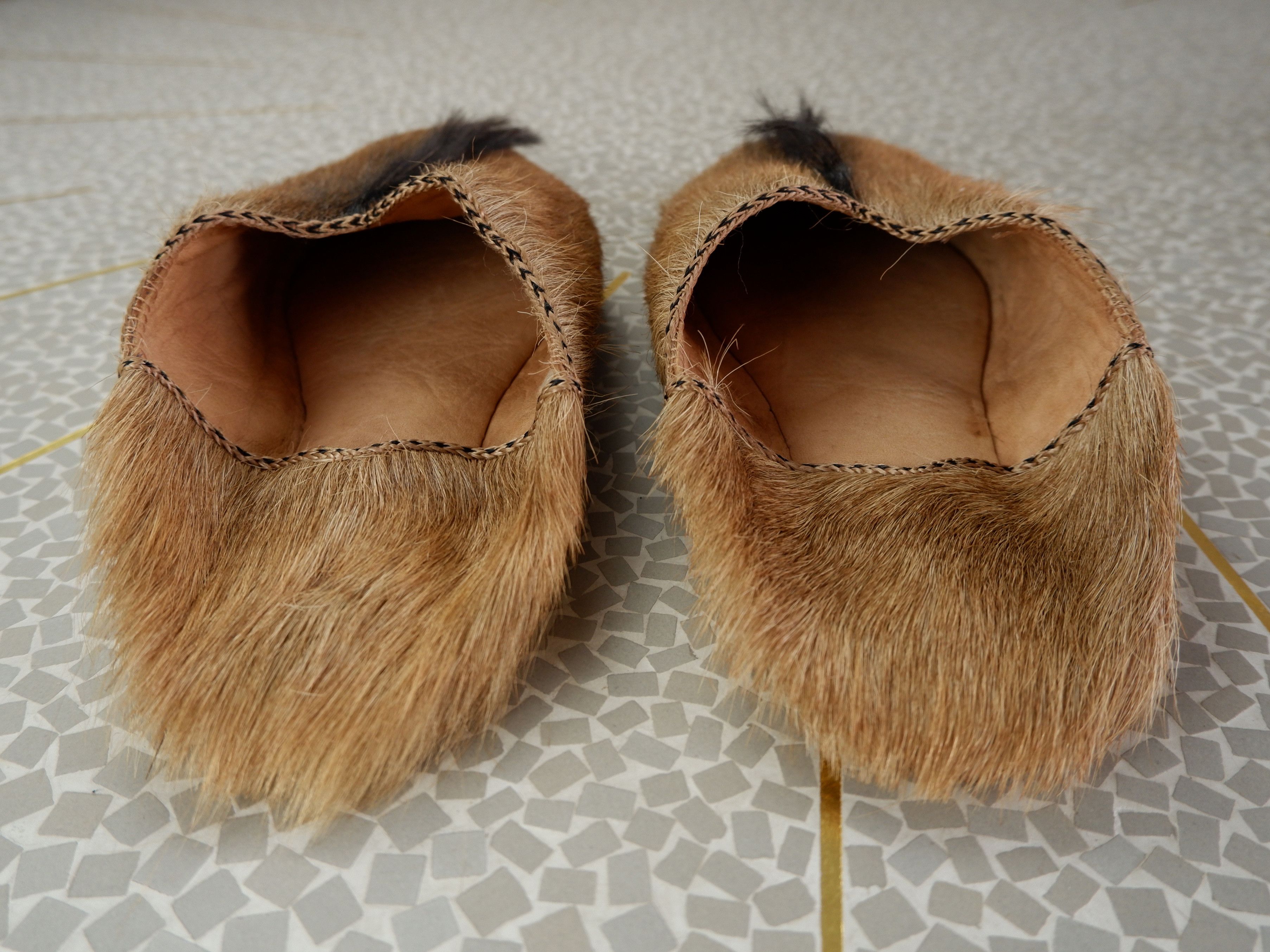 Handmade Last drop! Moroccan goat hair slippers babouche Size US 9 / EU 42 - 7 Thumbnail